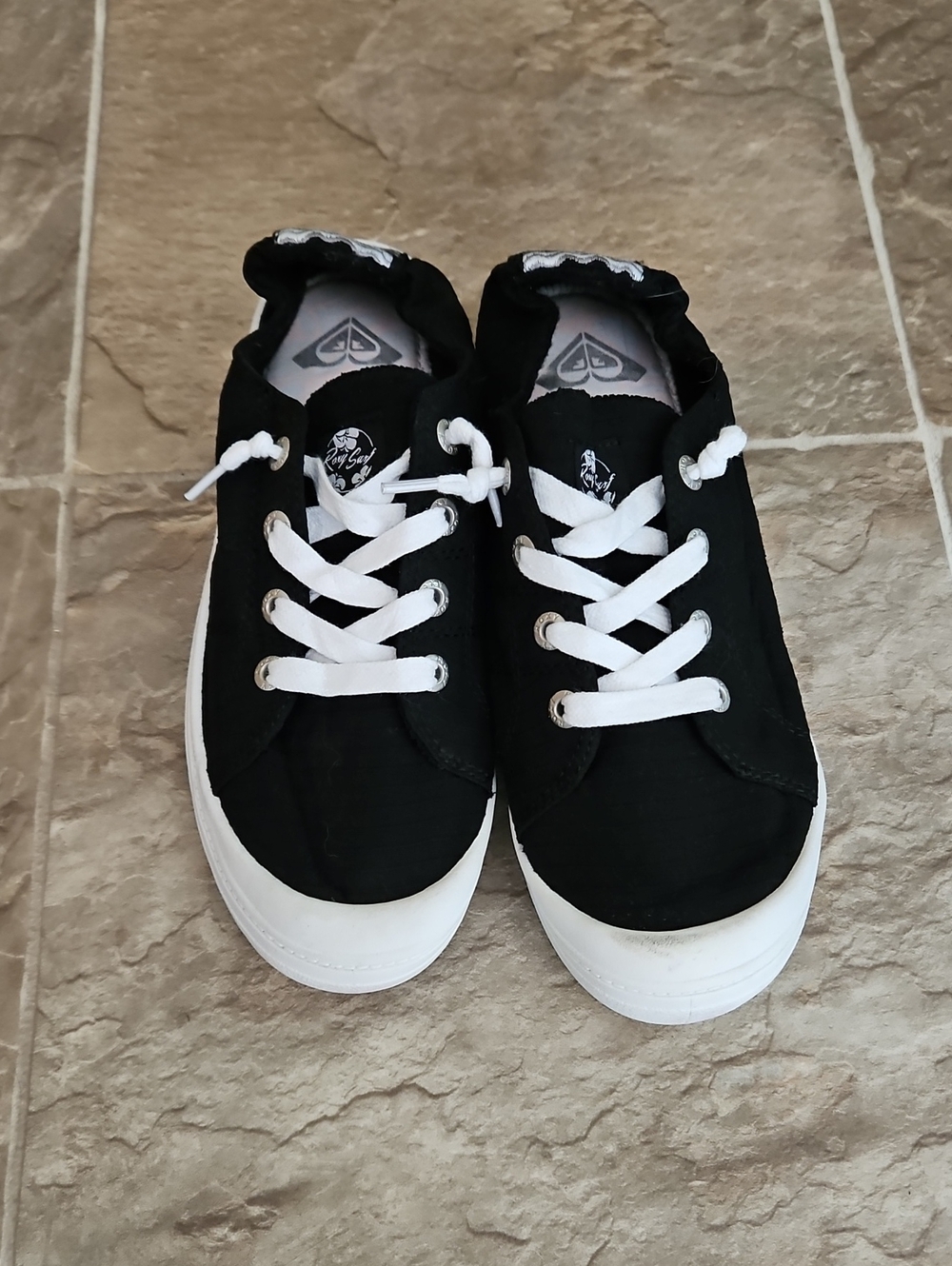 Roxy Black and White Low-Top Sneakers